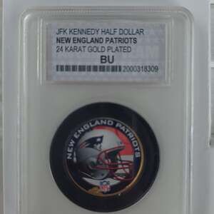 NFL New England Patriots JFK 24 Karat Gold Plated Half Dollar